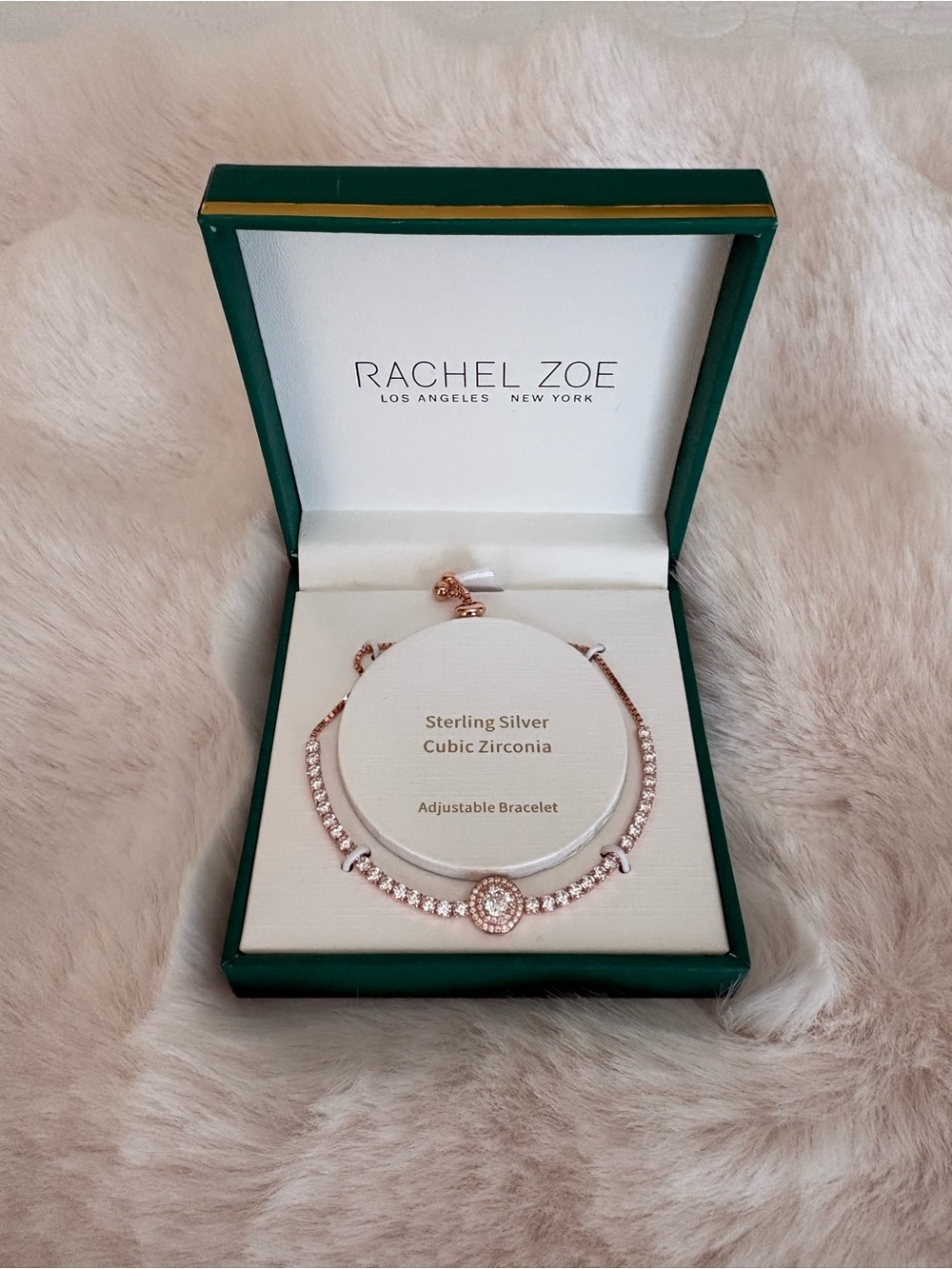 Rachel Zoe Rose Gold Tone Cubic Zirconia Bracelet